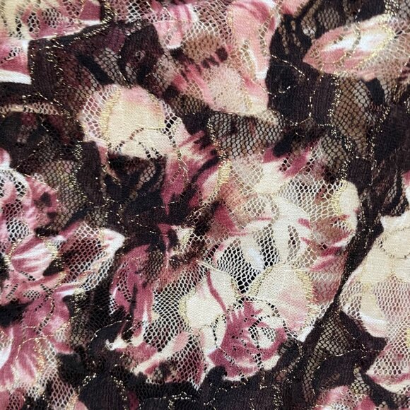 Y2K Sheer Mesh Wrap Top Small | Floral Glitter Night-Out Clubcore NYE (Cache) - Picture 9 of 11